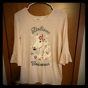 Girls LS Unicorn Top